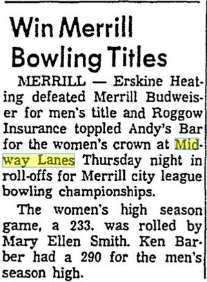 Midway Lanes - May 1963 Article